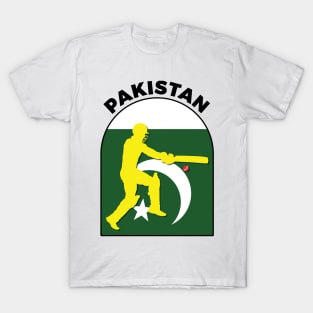 Pakistan Cricket Batsman Pakistan Flag T-Shirt